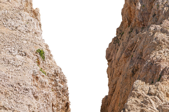 Majestic rocky canyon. Isolated object.
