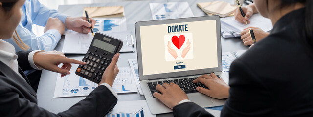 Business intelligence and data analysis concept. Analyst team working on financial data analysis...