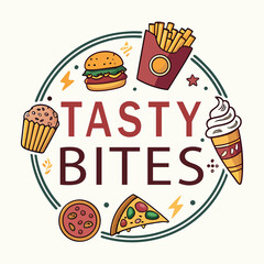 Tasty Bites Delicious Food Restaurant Logo