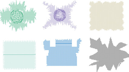 Vector set illustration of four seasons abstract nature background with trees and decoration