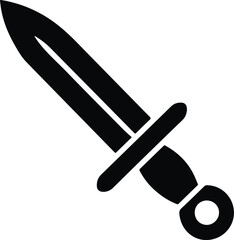 Black Gladius Sword Icon on White Background vector