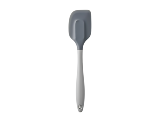 Gray and white silicone spatula. 