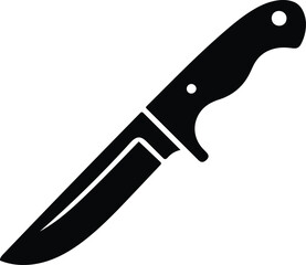 Black Knife Icon on White Background blade