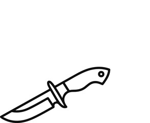 Black outline of a hunting knife icon black and white