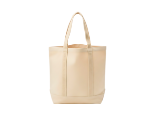 Plain canvas tote bag isolated on a transparent background.