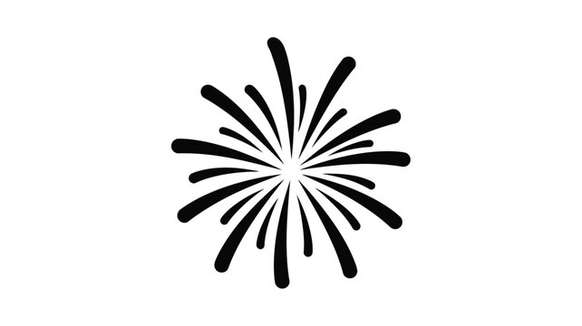 Bursting firework display with radiating sparks and a dark silhouette