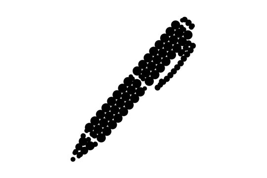 Dotted black ballpoint pen design on white background