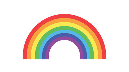 Obraz premium A vibrant rainbow arc against a white backdrop a colorful silhouette