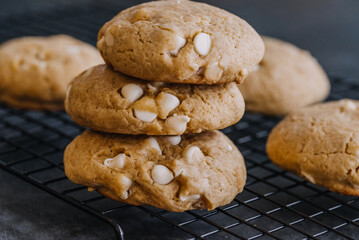 Homemade Thick Sourdough Discard Cookie Stack