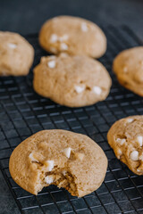 Thick Sourdough Cookies on Cooling Rack