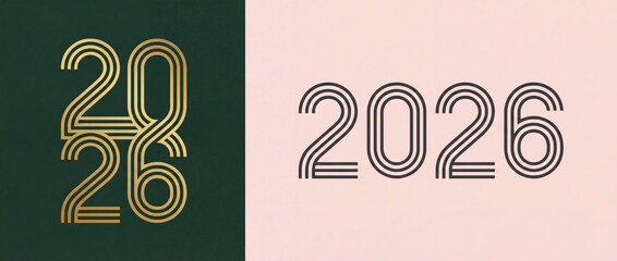 Happy new year - best wishes 2026 with colorful number. Perfect vector for poster banner greeting and new year 2026 celebration.