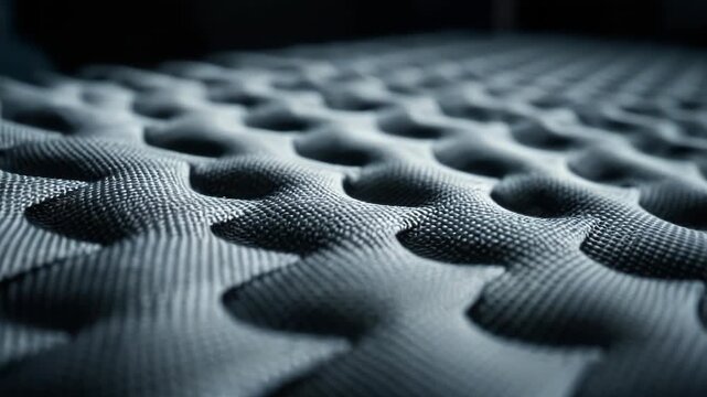 Video A close-up shot of a mattress with a unique pattern
