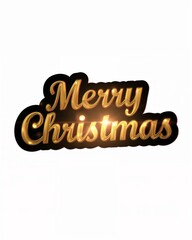 Merry Christmas Gold Text Design