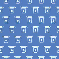 Water filter seamless pattern isolated on color background