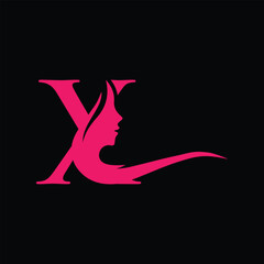 Letter logo x with nature beauty unique style concept Premium Vector