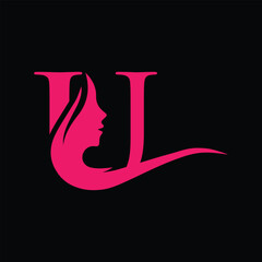  letter logo u with beauty concept Premium Vector
