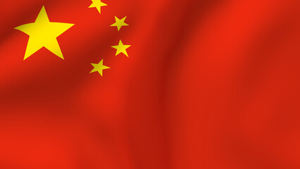 Waving Chinese flag fabric background texture, national symbol of the People's Republic
