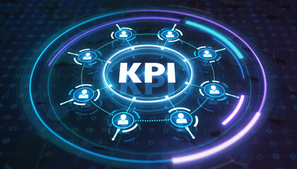 Key Performance Indicator (KPI) Concept: A dynamic visualization of key performance indicators, highlighting interconnectedness and data-driven insights.