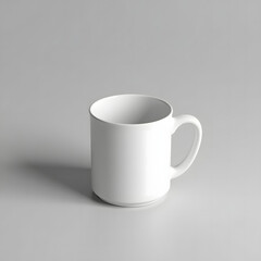 Obraz premium A clean white ceramic coffee mug with a handle isolated on a plain light gray background isolated on white background isolated on transparent background silhouette