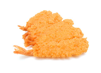 Stack butterfly shrimps on white background 