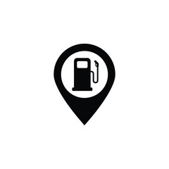 Gas station location pin icon symbol for navigation and services