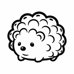 Charming Cartoon Hedgehog Illustration with Spiky Fur and Sweet Expression.