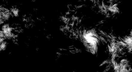 Foggy artistic rendering with white smoke effect on dark plain abstract background