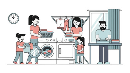 Family Daily Activities Vector Collection