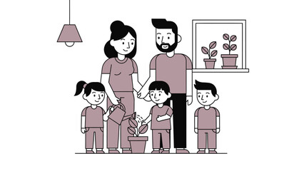 Family Daily Activities Vector Collection