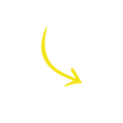 Yellow curve arrow icon symbol.