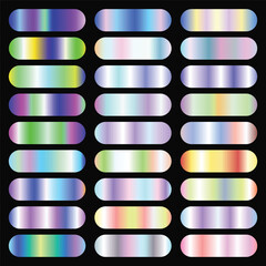 Metallic holographic gradient collection vector holographic gradient background set