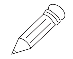 Pencil outline vector illustration simple line art drawing isolated on white background for education and design