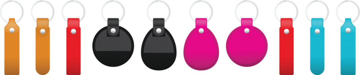 Collection of Leather Keychains in Different Shapes