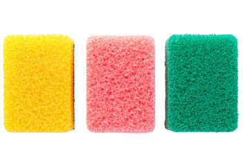 Colorful cleaning sponges provide durable, versatile scrubbing power for everyday tasks.