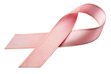 Pink Breast Cancer Awareness Ribbon Isolated on White Background