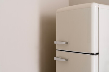Classic retro kitchen fridge in a modern apartment setting