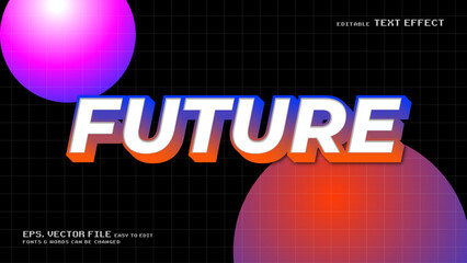 3D Bold Futuristic Gradient Editable Text Effect