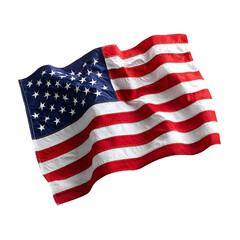 Obraz premium Waving american flag isolated on white background