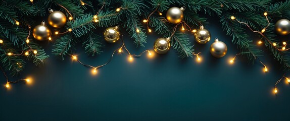 Christmas background with ornaments empty copy space 