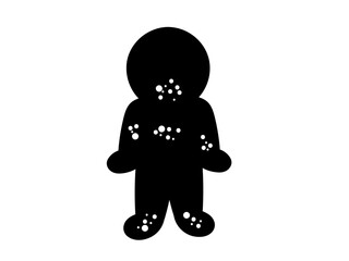 発疹が出た人　イラスト