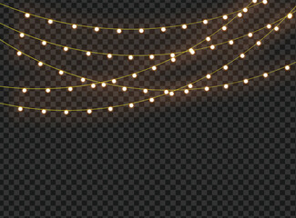 Glowing fairy Christmas garland lights.