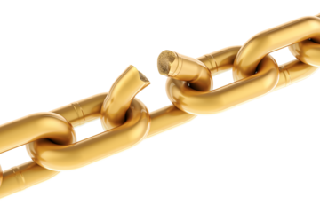 Breaking Golden Chain, transparent background