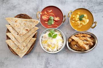 Indian food Thali combinations Indian-style meal with chicken