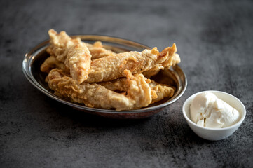 Crunchy oil fried indian snacks. Traditional tea time snack,