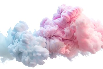 Fototapeta premium Bright pastel colors mix in the clouds, creating a swirl of gradients. The scene shows a soft blend of hues in an isolated space, emphasizing the beauty of the colors