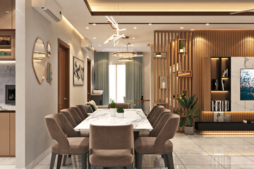 residential Building Interior Design. bedroom, Dining room, living room Design
