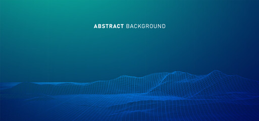 Technology digital speed connect blue green background, cyber nano information, abstract communication, innovation future tech data, internet network connection, Ai big data, line dot illustration