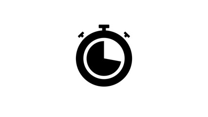 Circular pending loading. Time run stopwatch icon. Clock timer with moving arrows counting. Alpha Luma Matte included.on a white background with 4k video animation.