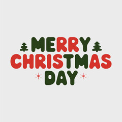 Fototapeta premium Merry Christmas Day festive holiday lettering vector design concept