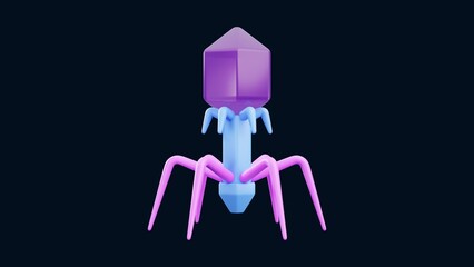 3D Virus Particle Science and Microbiology Background - 1